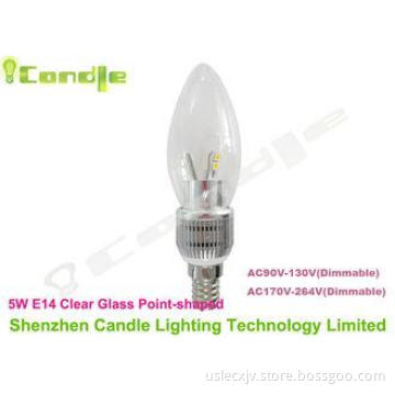 5 W AC / DC 12V High Lumen LED Bulb Candle For Chandelier R